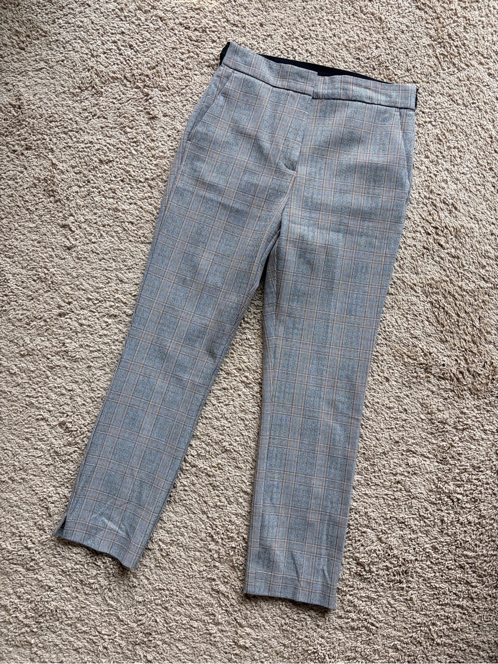 Zara Grey Plaid Slim Dress Pants Size M